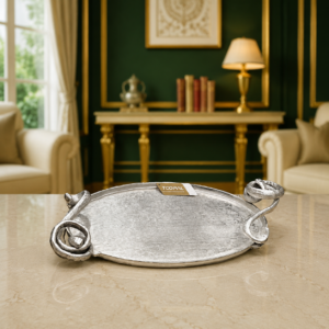 سینی بیضی پیچ نقره